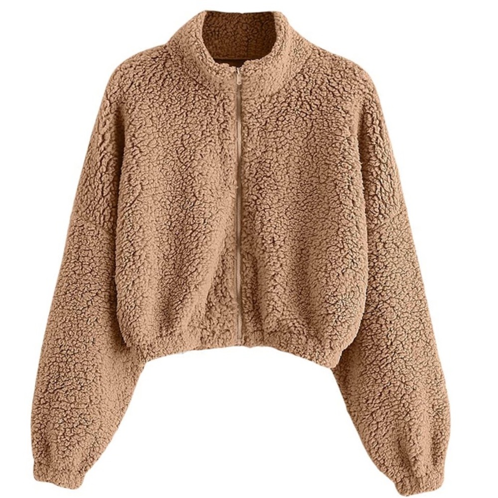 Super Soft Cropped Teddy Jacket